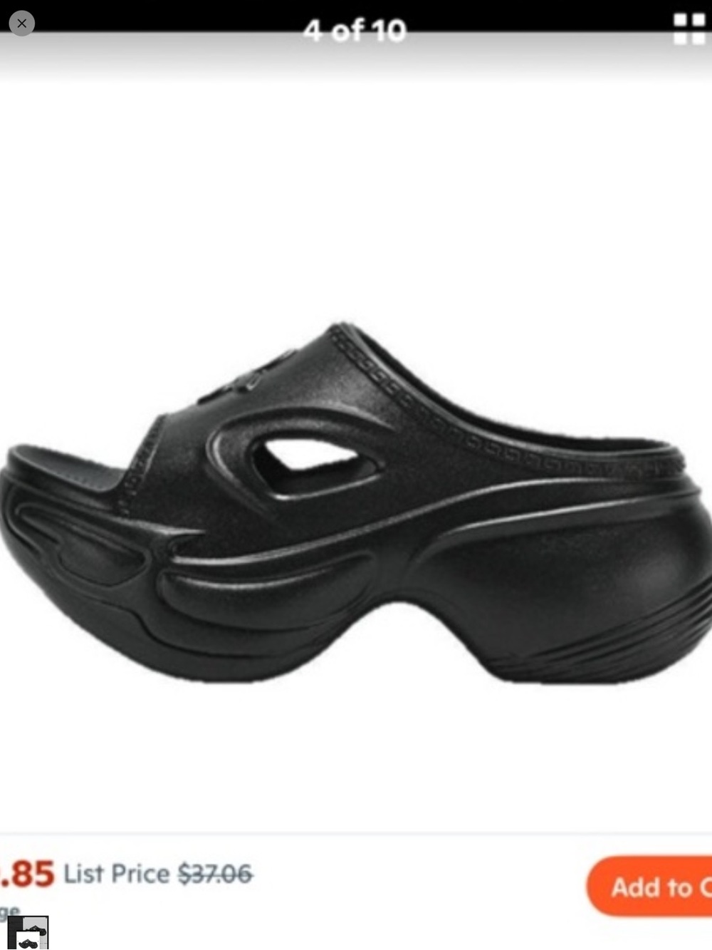 Black Platform Slide Clogs – Comfortable Lightweight Slip-Ons